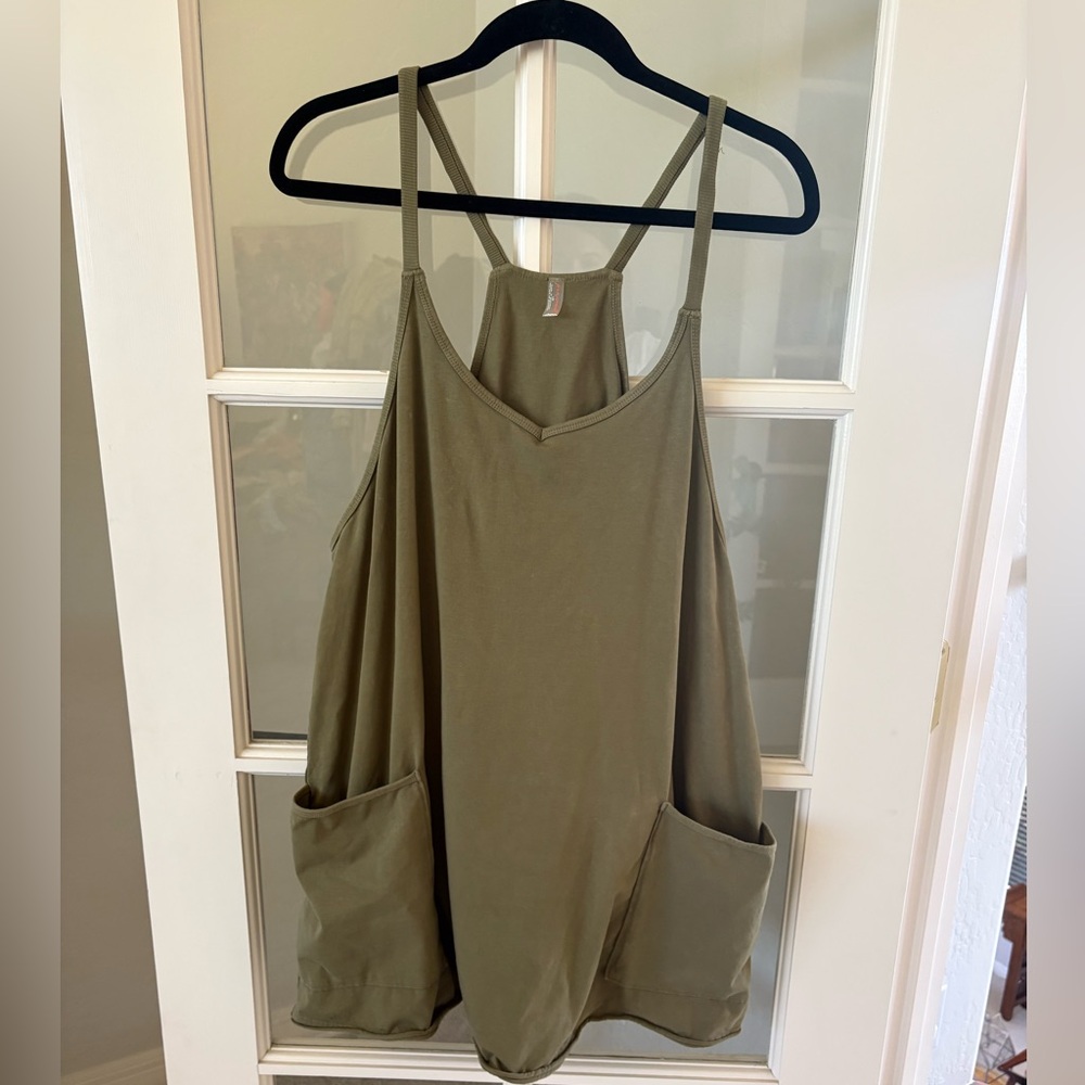 FP MOVEMENT Hot Shot Mini Dress in Olive Green